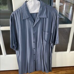 Jos. A. Bank Blue Casual Button Down Silk Shirt Relaxed Fit🌿